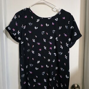 The Limited Black Dress with Pink and White Floral Design